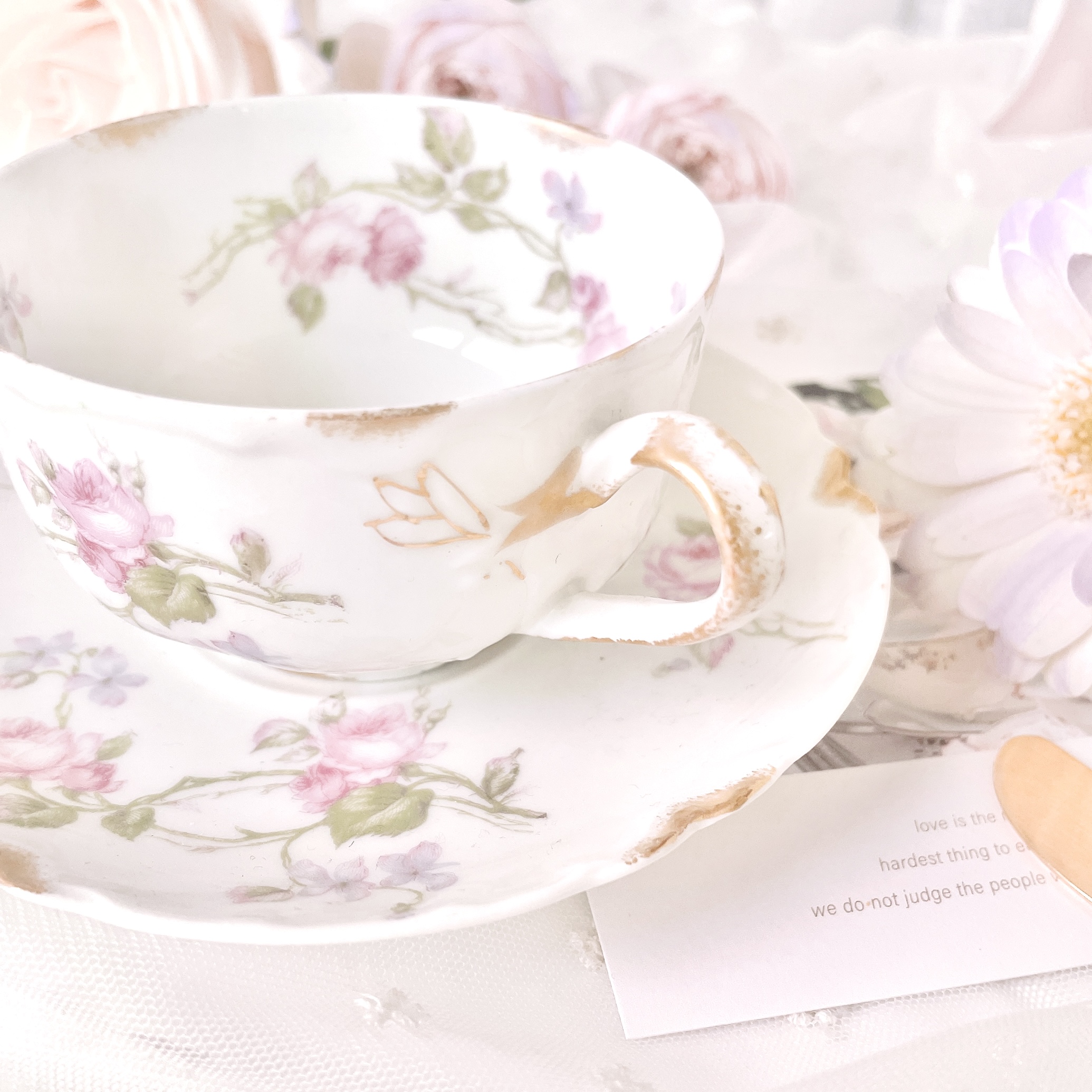 하빌랜드 와일드로즈 빈티지찻잔 예쁜 명품 커피잔세트