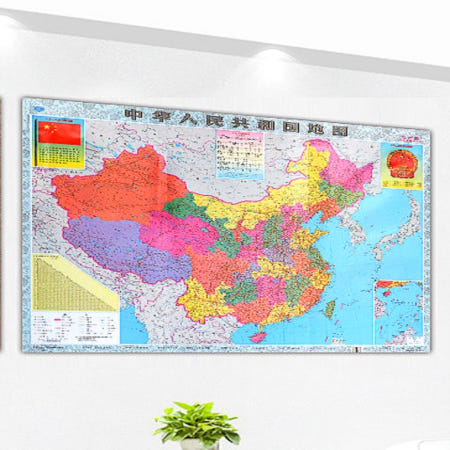 코팅 중국지도 벽걸이 학습용 어학당 학원 교실 교육자료 학습도구 내구성