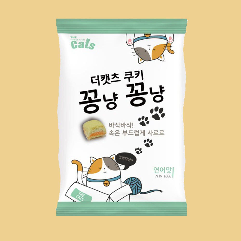 더캣츠 쿠키 꽁냥꽁냥 고양이 비스켓 샌드 간식 연어, 100g, 1개 제품 이미지