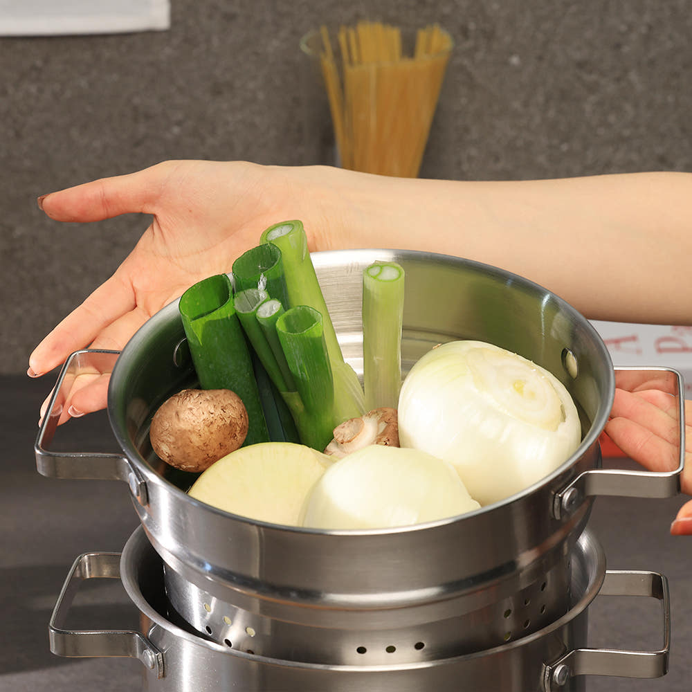 파스타 냄비 스텐 멀티팟 꼬치 어묵 파스타팟 면 스파게티 통3중 면삶는 인덕션 4.5L