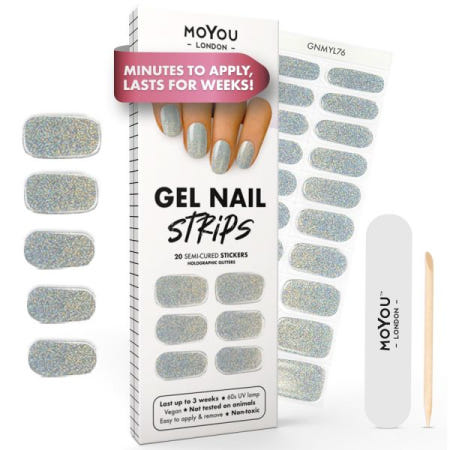 Besuche den MOYOU LONDON-Store [해외]MOYOU LONDON 반 경화 UV 젤 스트립-20 개-살롱 품질의 매니큐어를위한 네일 포일 경화-너무 화려해서 망할 [B0C3HKDTNS]