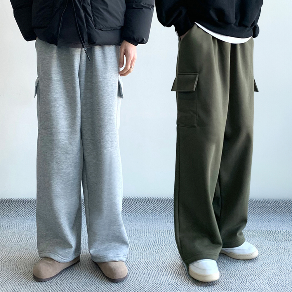 1+1 겨울카고바지 스웻팬츠 남자기모바지 - 메인 이미지