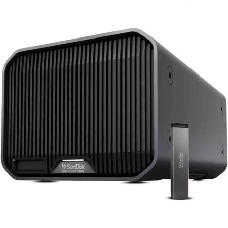 [해외]샌디스크 프로페셔널 24TB G-RAID 미러 2베이 RAID 어레이 드라이브(12TB 2개, 썬더볼트 3개) 2TB 프로 블레이드 SSD Mag 번들(2개 품목)