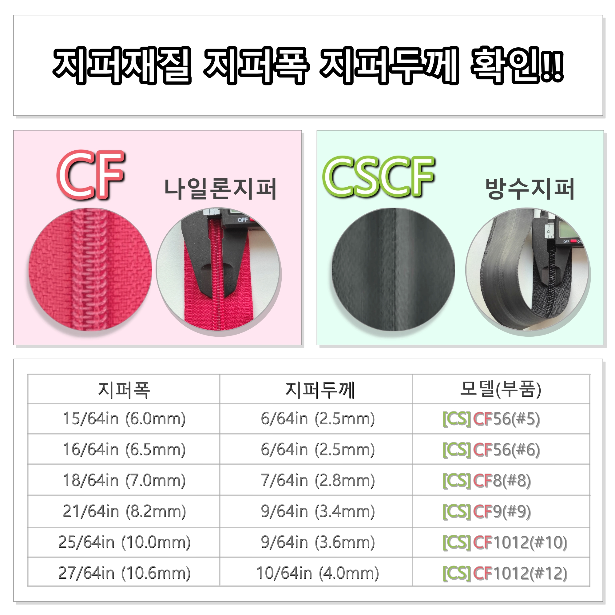 고도지퍼 483 Set2B 양쪽손잡이 MF5 CSCF56 슬라이더 수리 추가 수선키트 - 상세 이미지 4