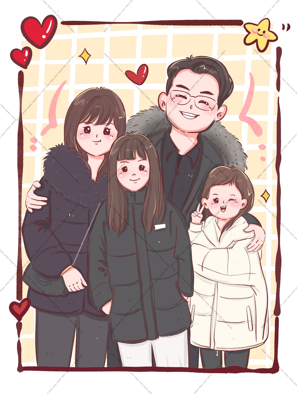 정하남 캐리커쳐 액자 팝아트 청첩장 제작 라인드로잉 결혼 집들이 선물 포토테이블꾸미기 - 상세 이미지 2