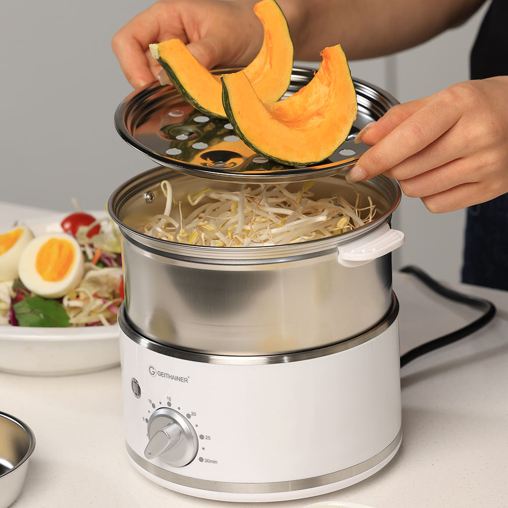 올스텐 계란찜기 계란삶는기계 고구마 호빵 만두 미니 2단 전기 찜기