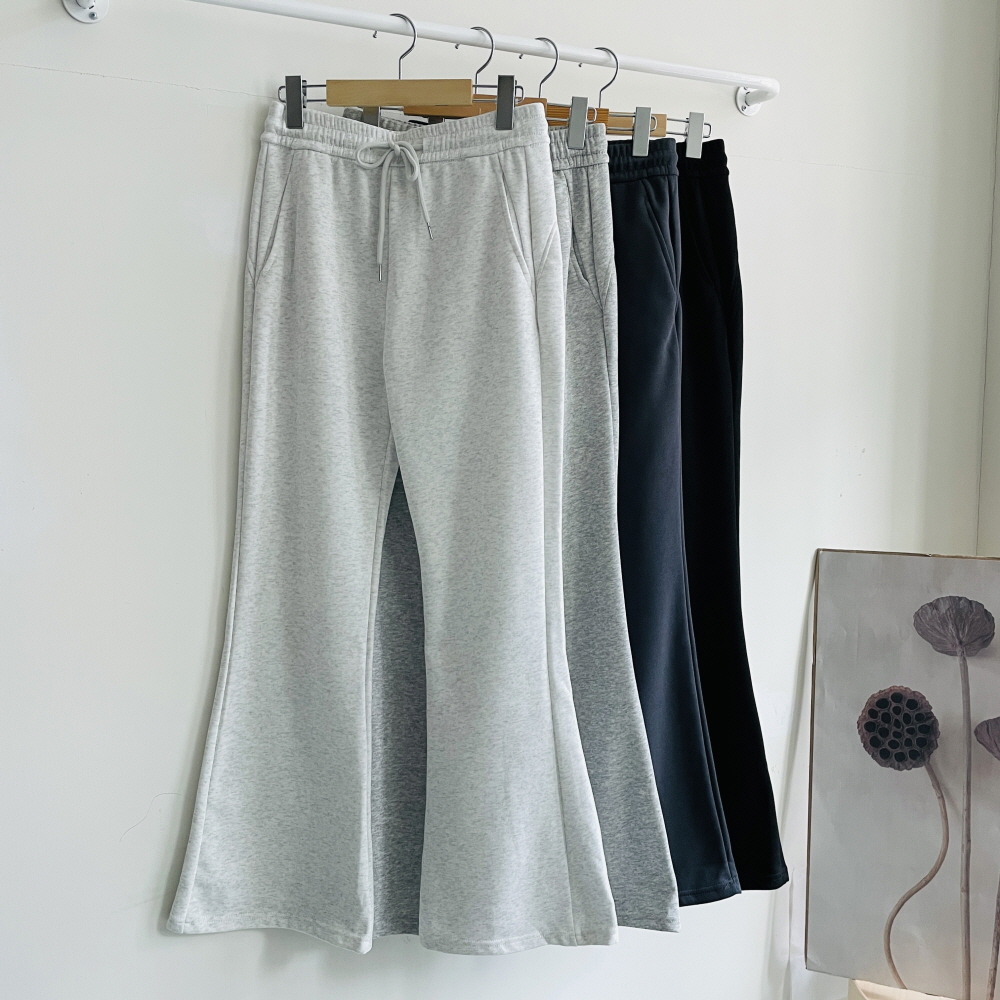 부츠컷바지 밴딩팬츠 여성 쭈리 하이웨스트 트레이닝 팬츠 - 상품 이미지