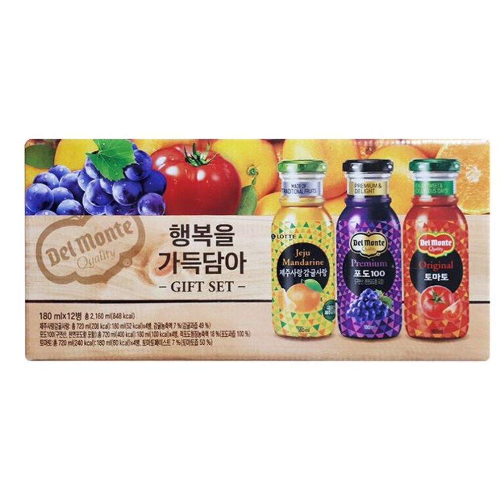 행복 과일 음료 휴대용 델몬트 과즙 음료 180ml 12병x4set : 매일여기서