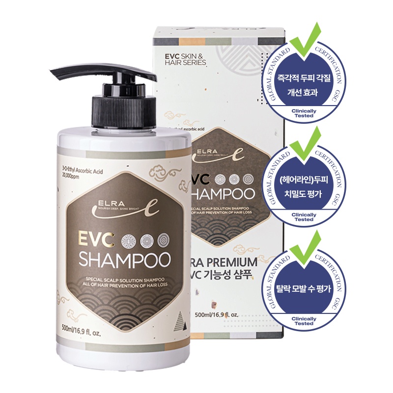 엘라 EVC 프리미엄 탈모 완화 지루성 각질 모발 저자극 약산성 두피케어 비듬샴푸