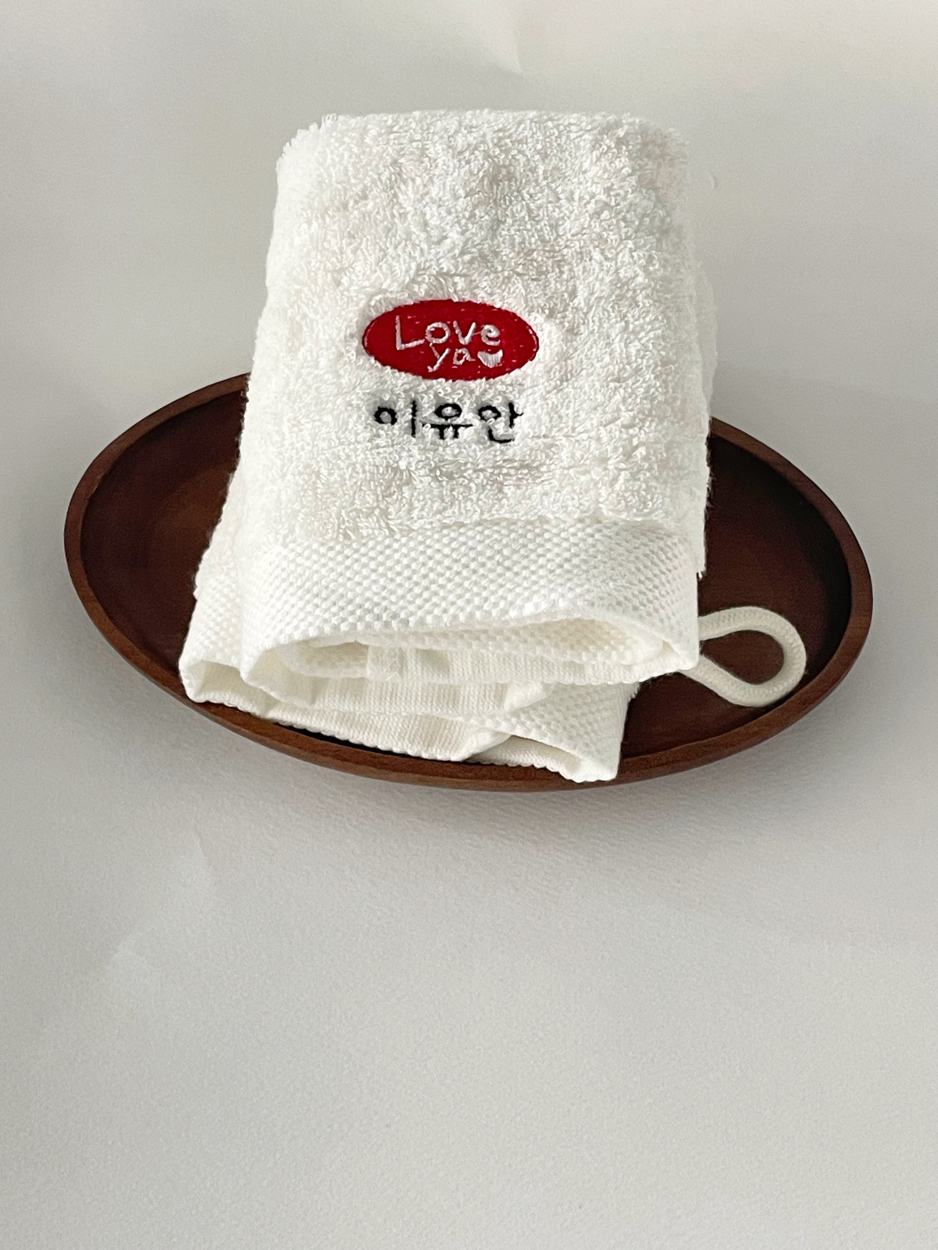 러브야 고리수건 핸드타올 어린이집 유치원 수건 준비물