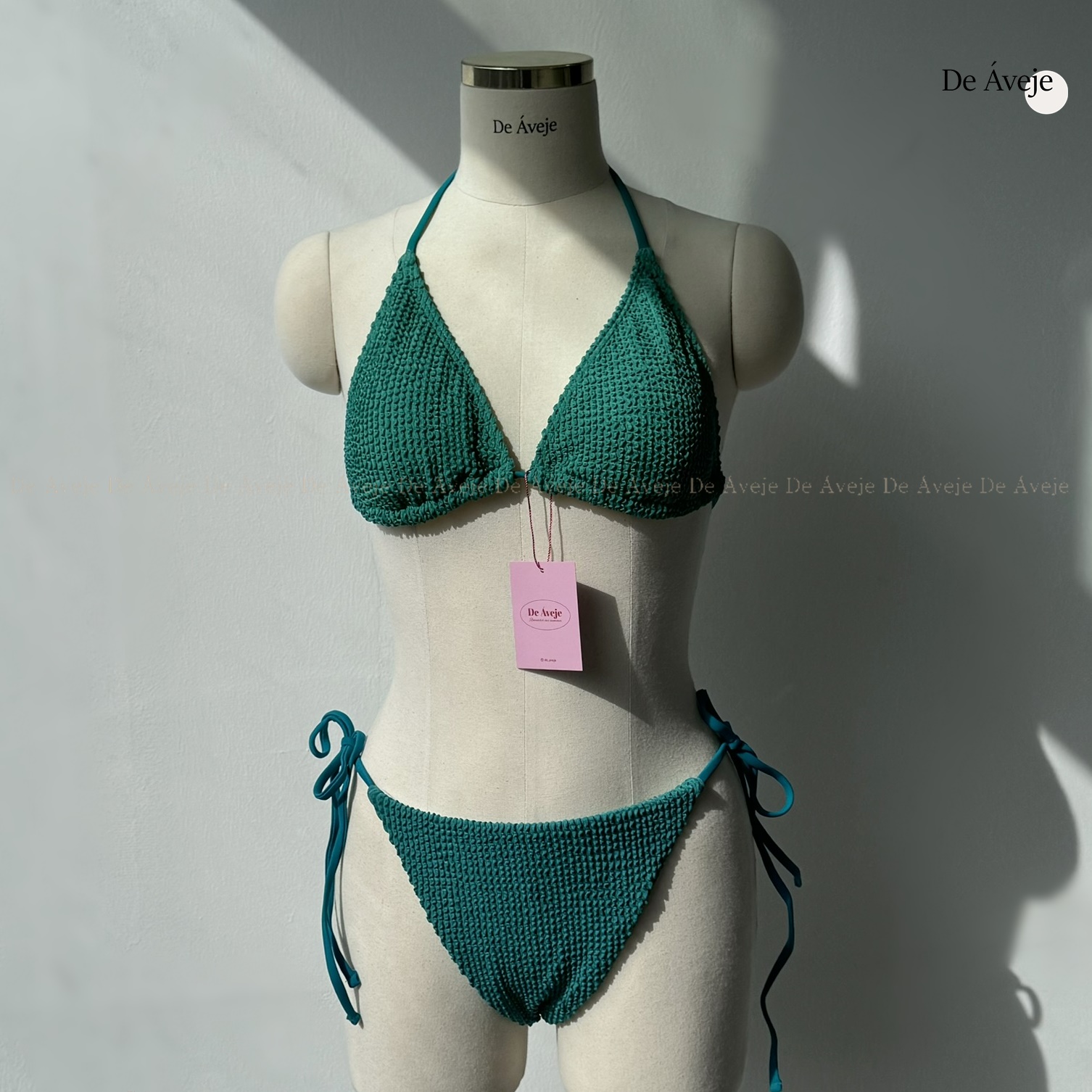 홀터넥 끈 비키니 수영복 비비드 컬러 퍼플 그린 휴양지룩 2color 이미지 8