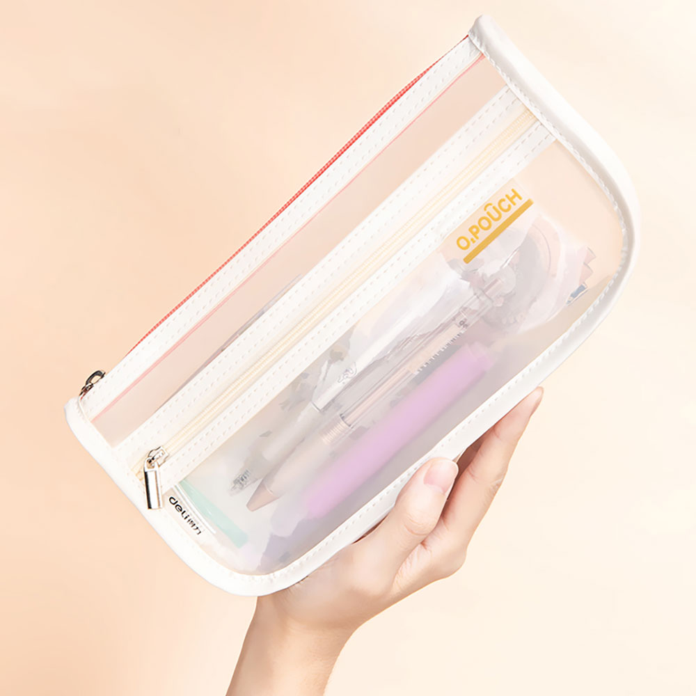 포켓 반투명 귀여운 방수 필통 소리안나는 펜슬파우치 펜슬케이스 필기류 보관 이미지 8