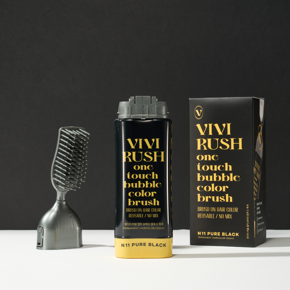 비비러쉬 셀프 흰머리 염색약 거품 버블 부분 남자 빗질 브러쉬