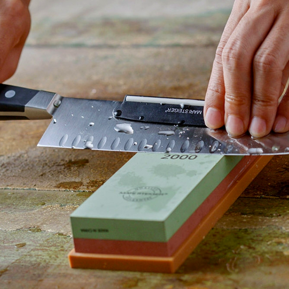MARISTEIGER 전문가용 강옥 양면 숫돌 600방2000방 숯돌 가정용 칼갈이 샤프너