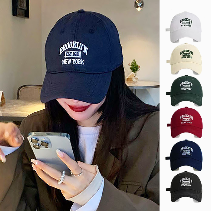 예쁜 브루클린 빈티지 캡모자 야구 볼캡 스트릿 패션 여성 남성 커플 - 메인 이미지