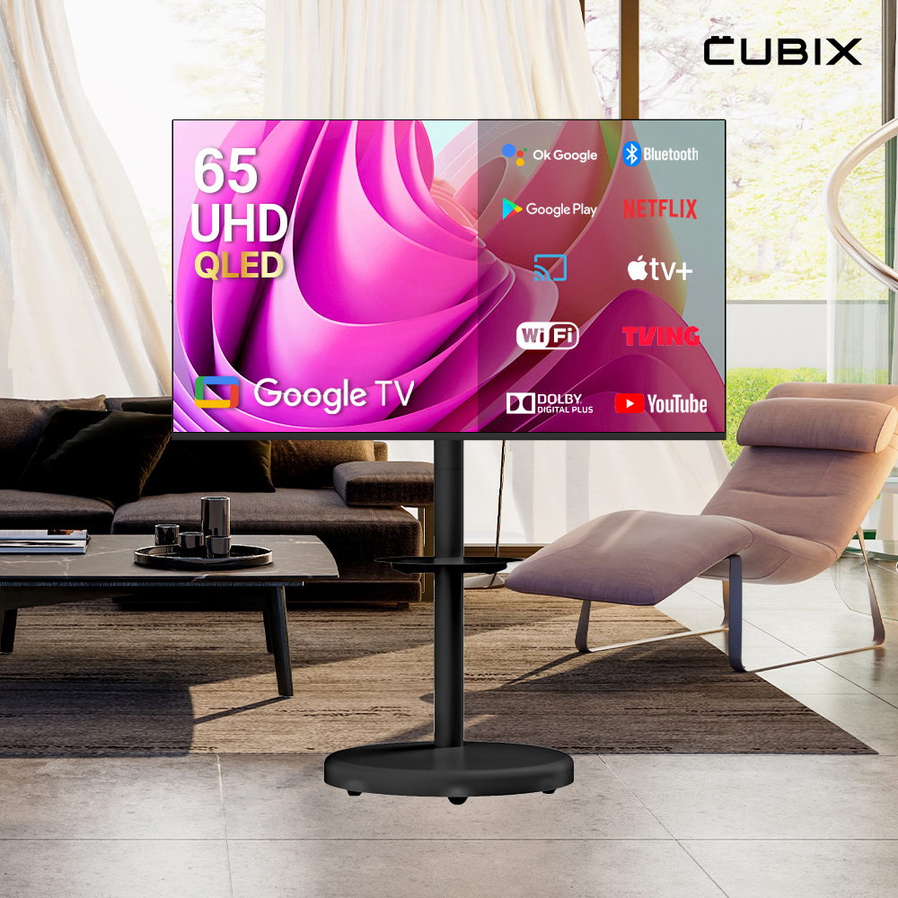 무빙큐빅스 블랙에디션 삼탠바이미 165cm(65인치) UHD 4K QLED 스마트티비 셋트 이동식 TV 삼텐바이미 중소바이미 - 상세 이미지 2