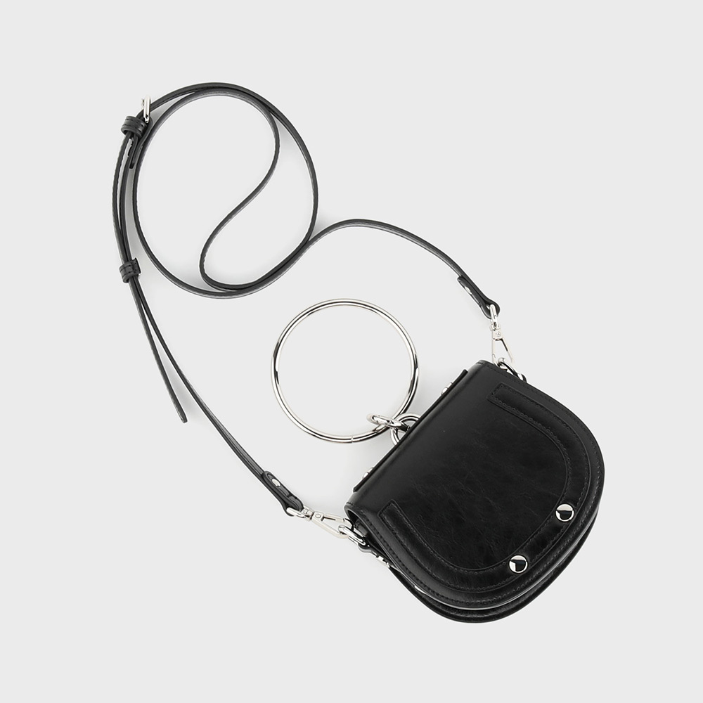 몽삭 릴다 소가죽 미니 크로스백 블랙 AL18-2810-BK - 상세 이미지 5