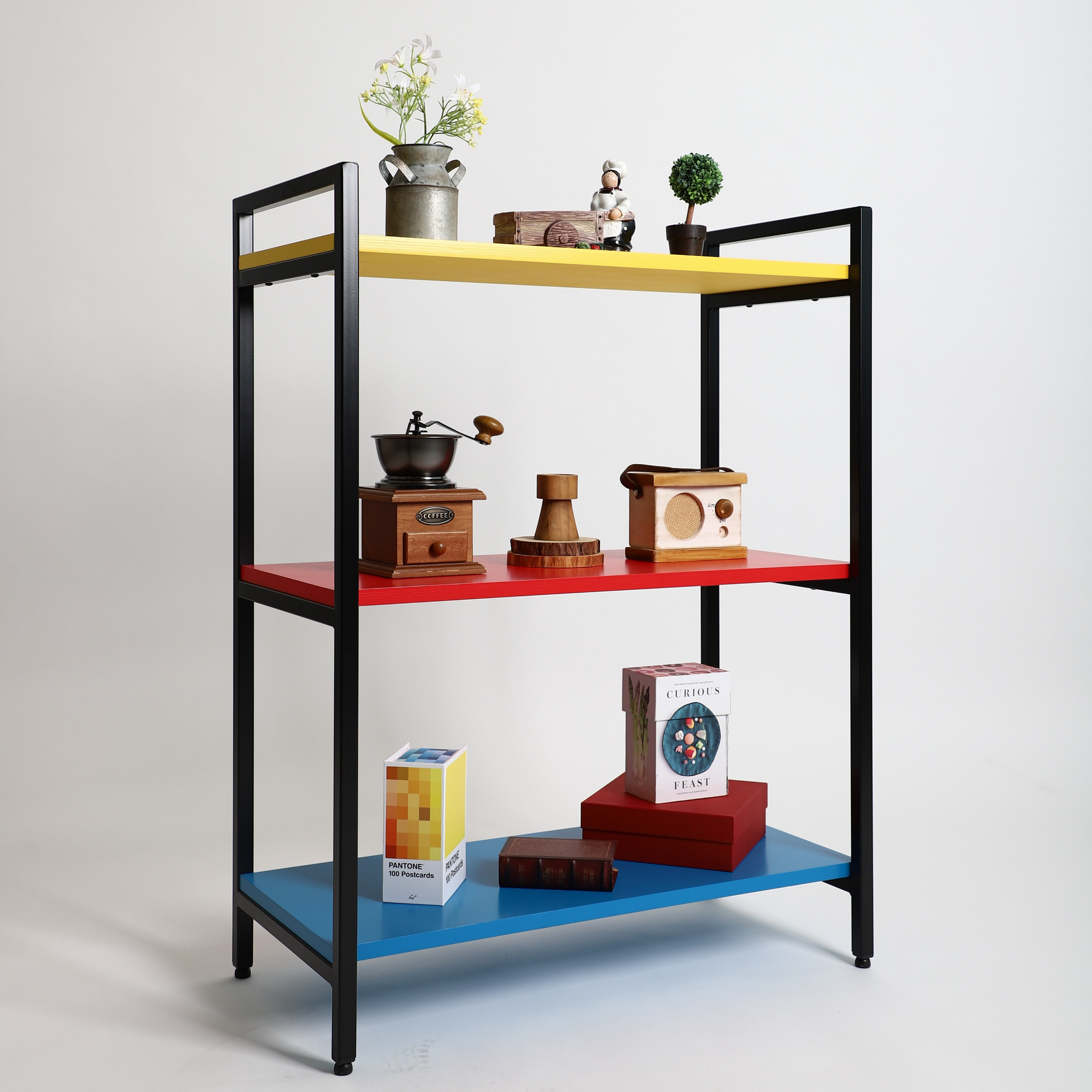 텐더 인테리어 3단 선반 북 수납장 다용도실 스낵바 원목 아트월