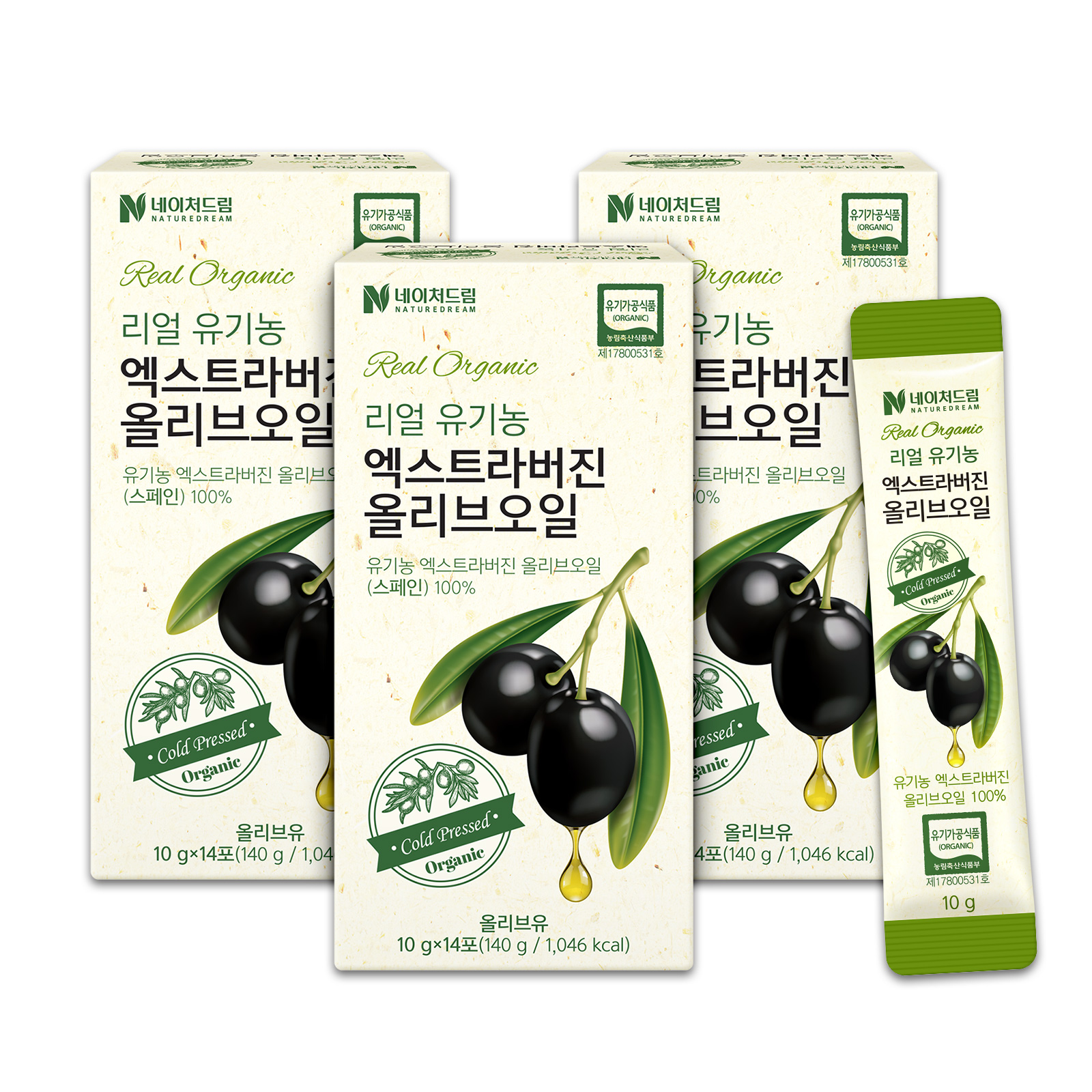 리얼 유기농 엑스트라버진 올리브오일 100% 스틱 올리브유 아르베키나 14포 3박스 이미지 2