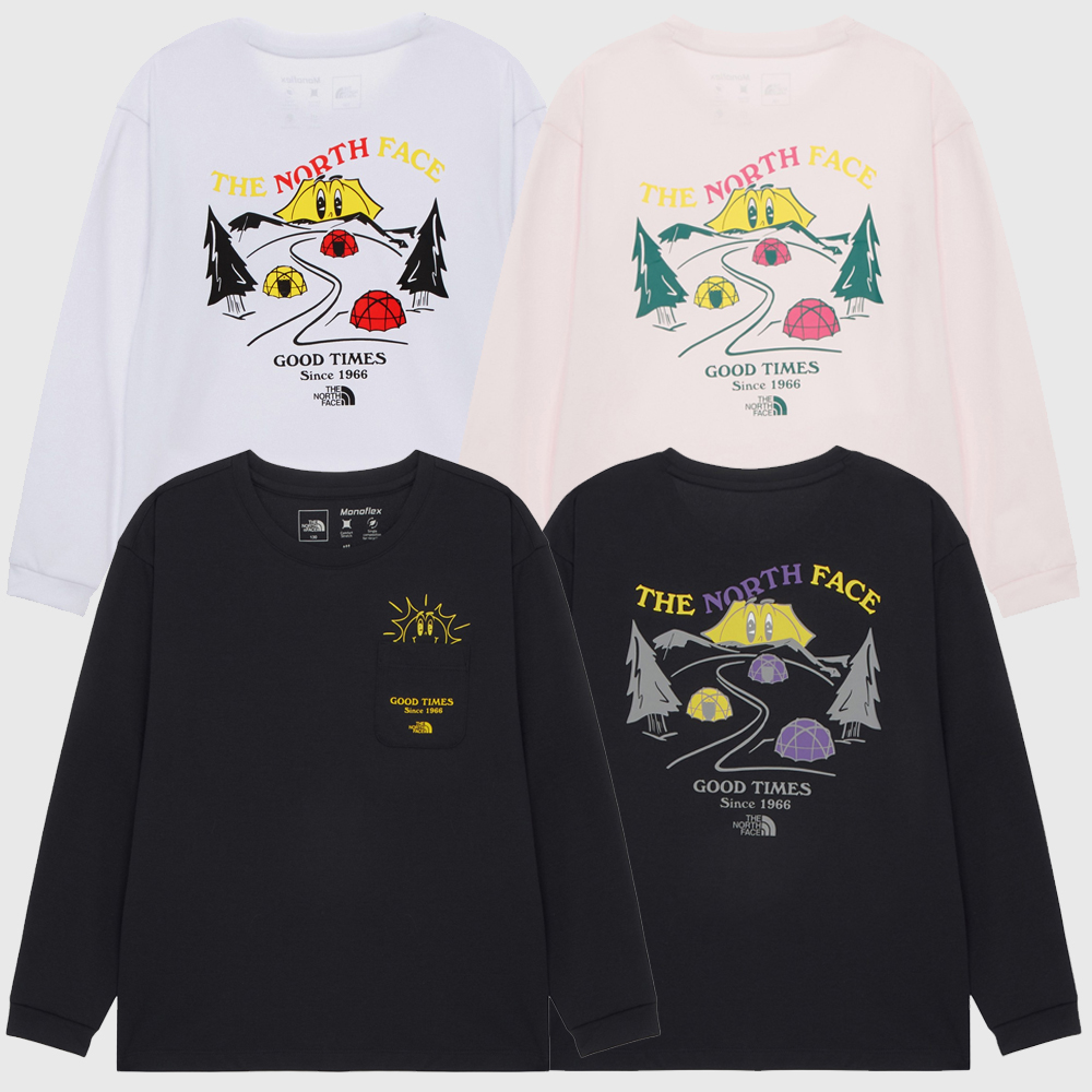 노스페이스 키즈 긴팔티 아동 주니어 초등학생 캠프 라운드티 NT7TR01S