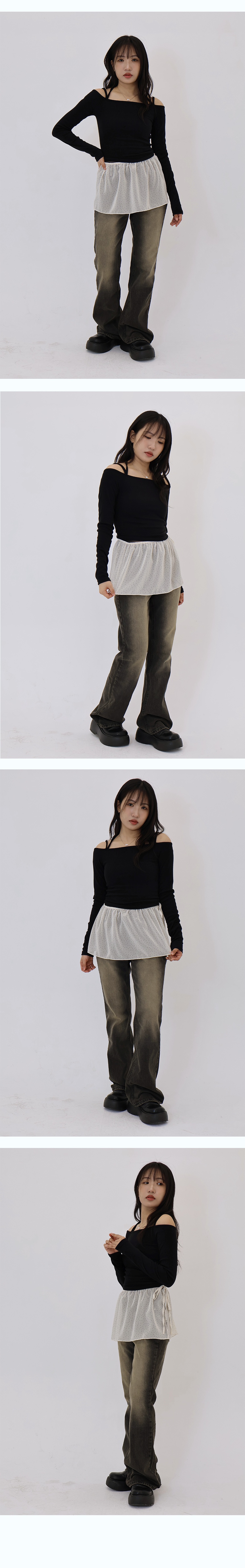 [한정수량특가🔥/국내제작코디필수템] 르망 시스루 랩 레이어드 스커트 -2color 상세 이미지 9