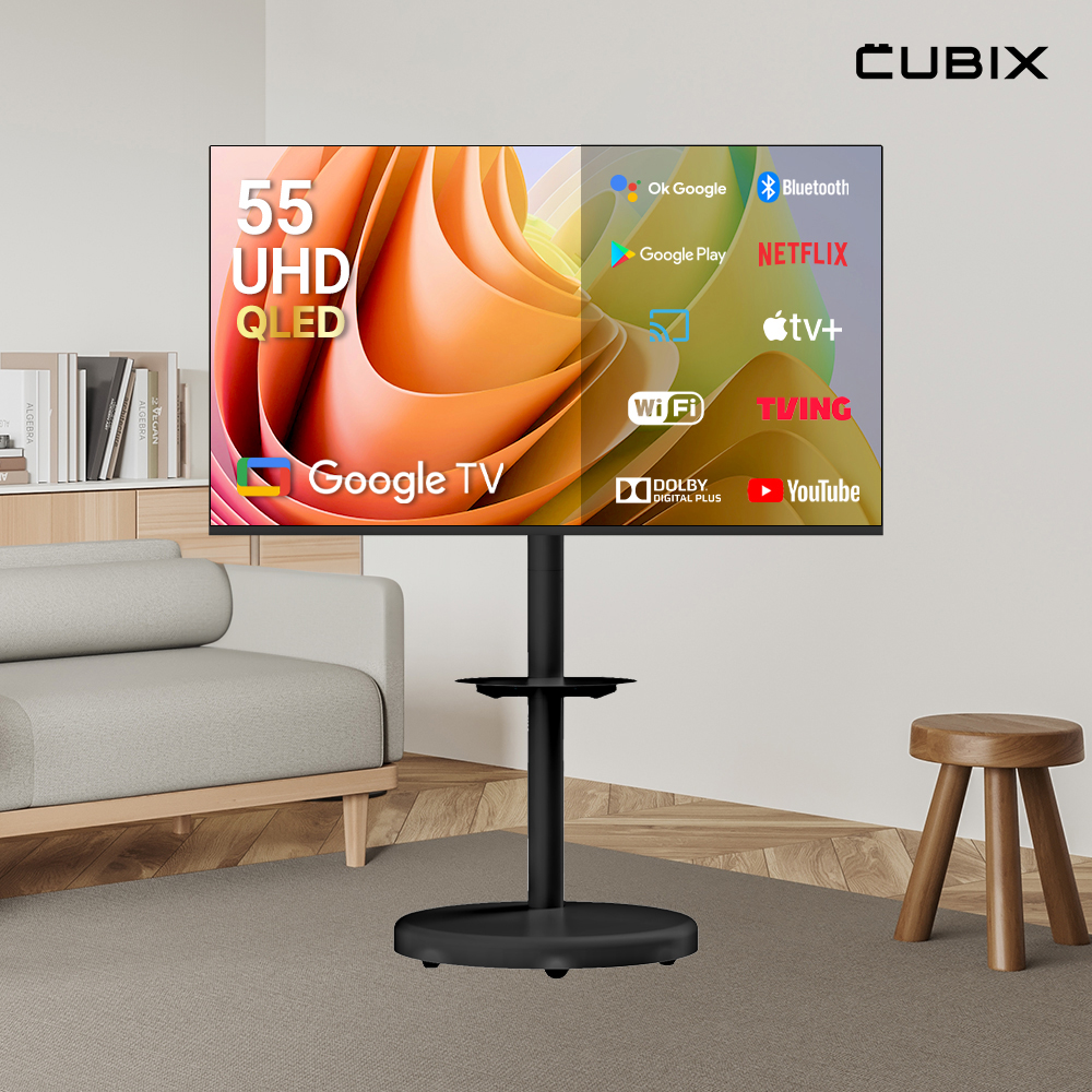 무빙큐빅스 블랙에디션 삼탠바이미 139cm(55인치) UHD 4K QLED 스마트티비 셋트 이동식 TV 삼텐바이미 중소바이미 - 상세 이미지 2