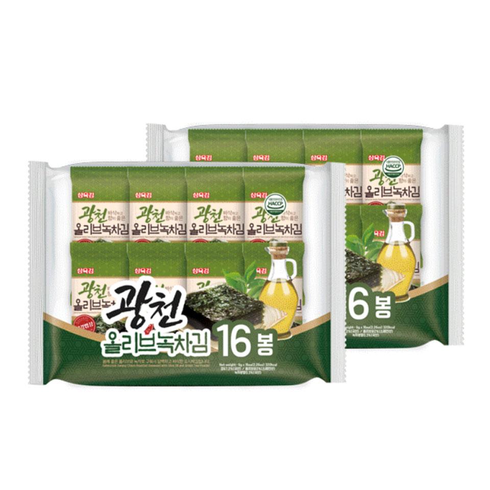 메가마트 [삼육김] 광천 올리브 녹차김 4gx16봉x2팩 - 상품 이미지