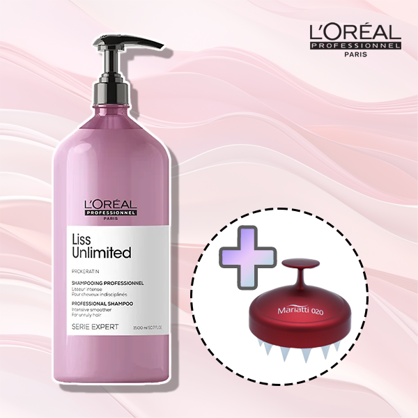 로레알 샴푸 세리 엑스퍼트 리스 언리미티드 샴푸 1500ml + 마리아띠 020 두피 브러쉬 - 상품 이미지
