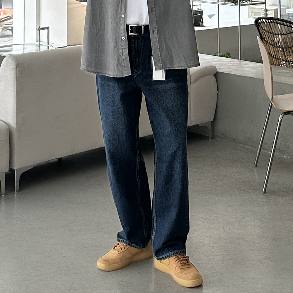 남자 청바지 빅사이즈 데님 워싱 남자 와이드 청바지