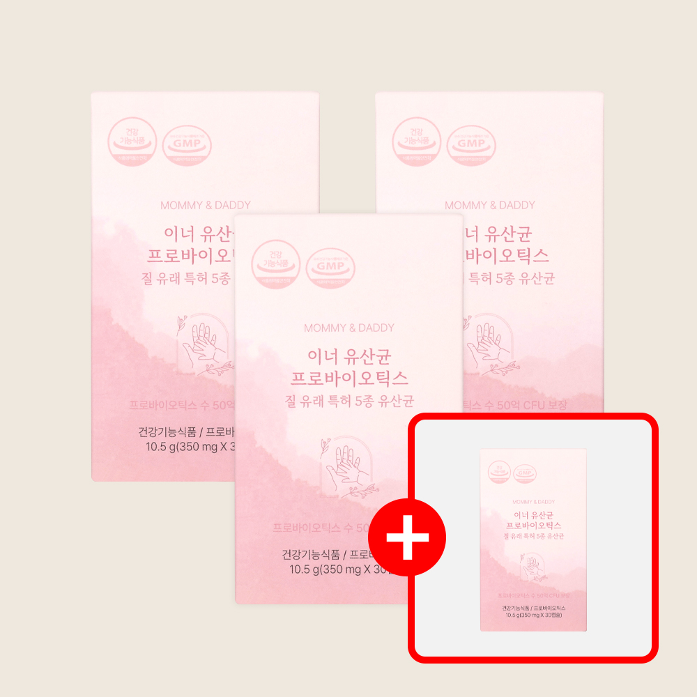 [3+1] 여성 질 유래 유산균 프로바이오틱스 30캡슐, 4개