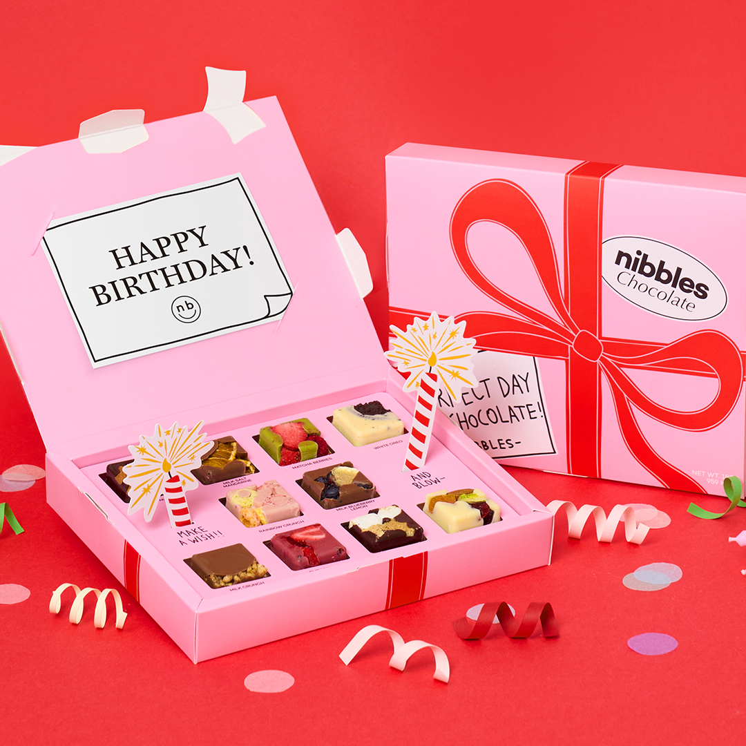 니블스 알록달록 수제 초콜릿 10구 생일 기념일 수능 빼빼로데이 선물 패키지 (무료 메시지카드 5종 포함) - 상품 이미지