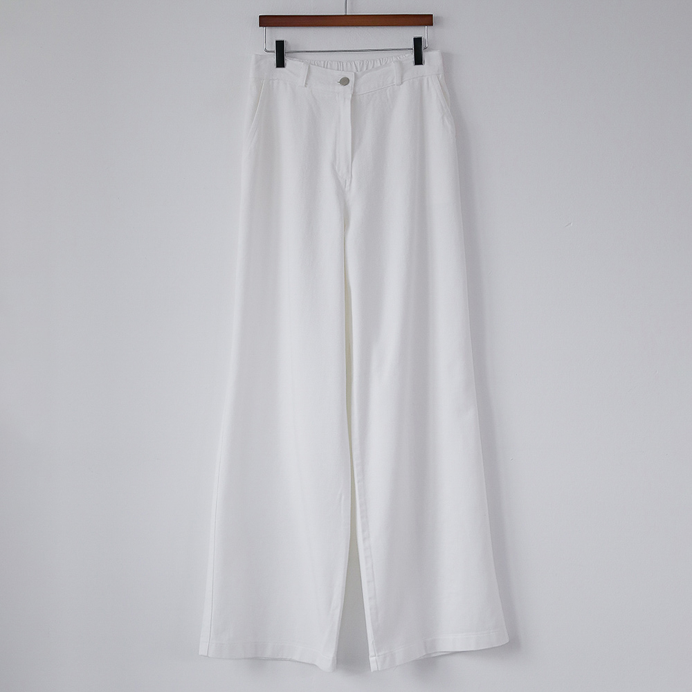 모던리 베이직 와이드 뒷밴딩 코튼 팬츠 - 상세 이미지 5