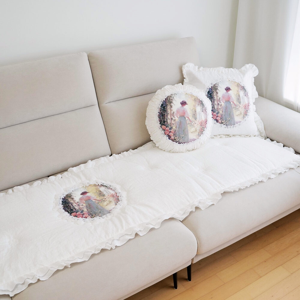 마벨로제 레이디 린넨 쇼파패드 3인 미끄럼방지 소파매트