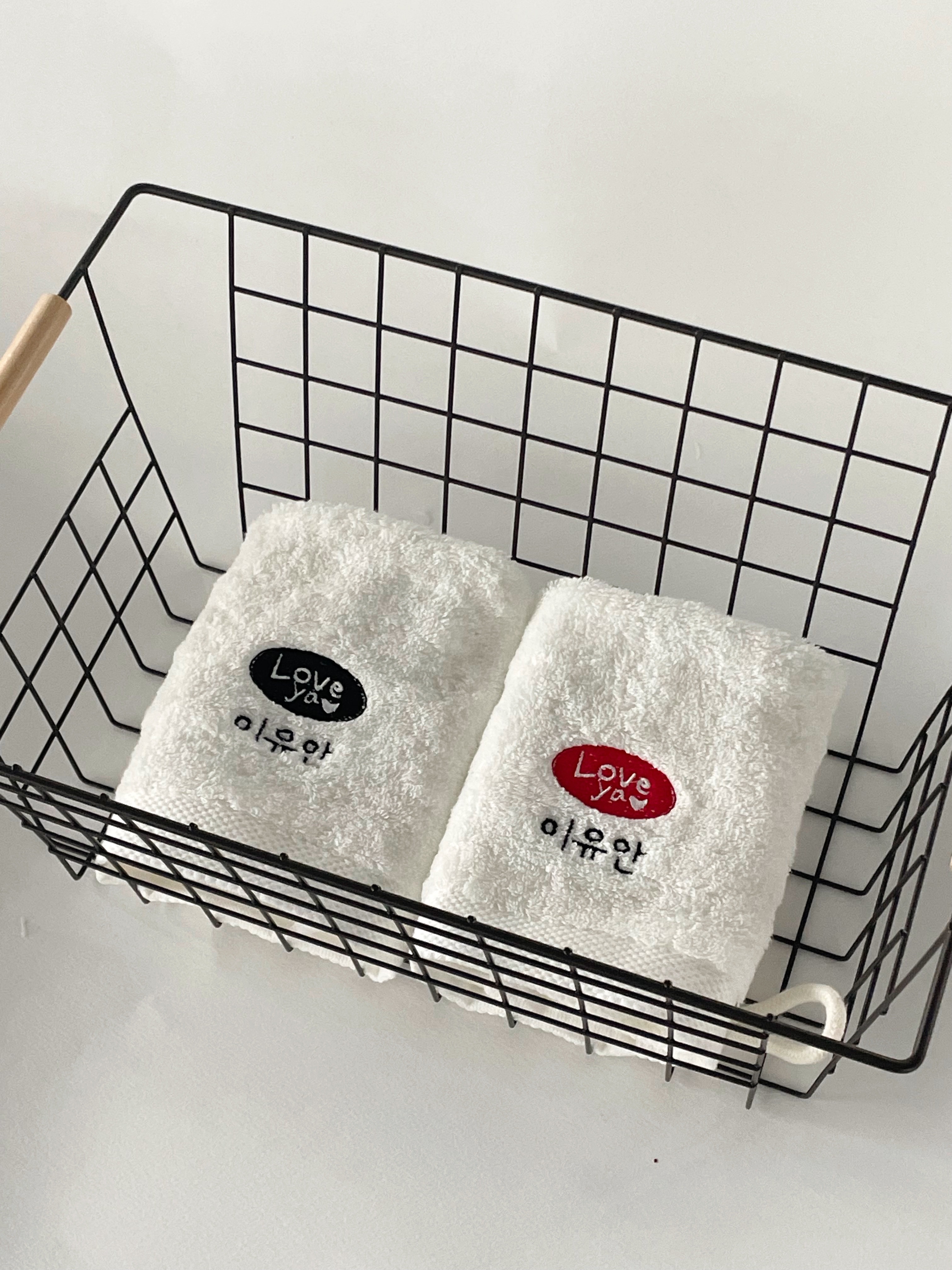 러브야 고리수건 핸드타올 어린이집 유치원 수건 준비물