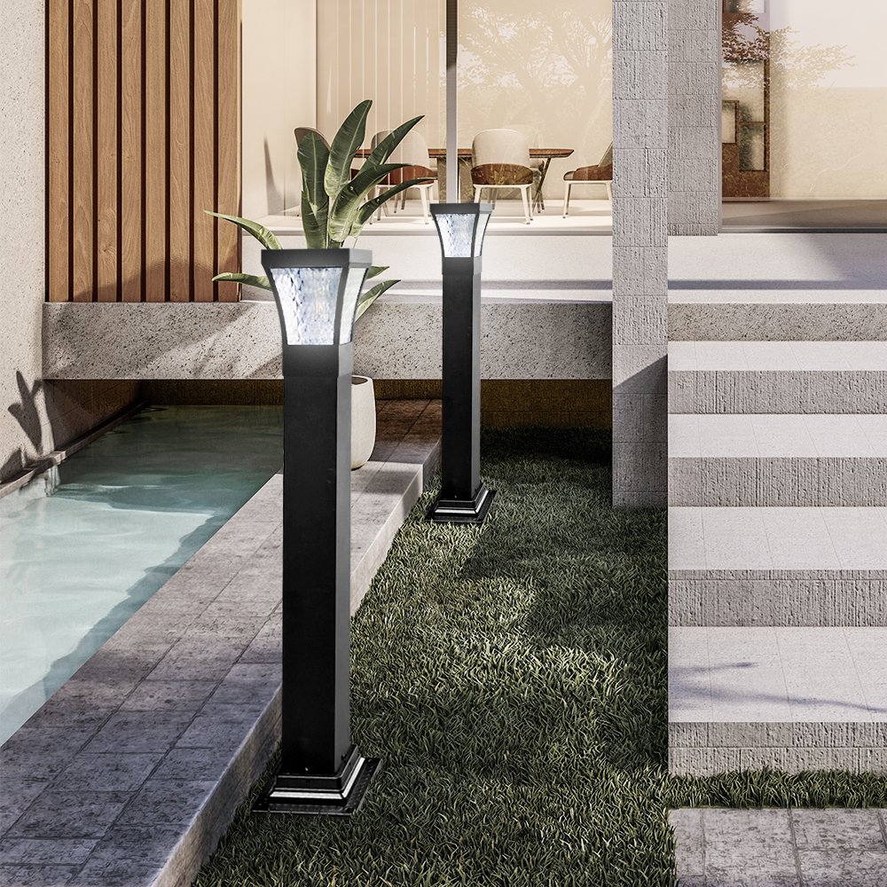 태양광 사각 문주등 볼라드등 태양열 조명 잔디등 LED 가로등 카페 데크 조명등 60cm - 상세 이미지 2