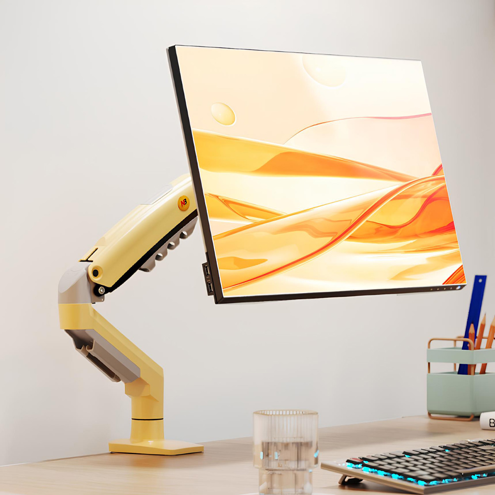 노스바유 NB F80 싱글 모니터암 거치대 라바 옐로우