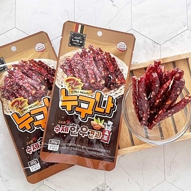 수제 한우 견과육포 30g 40년육포장인 국내산 한우 72.3%