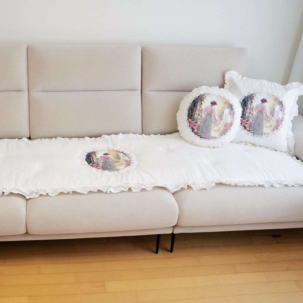 마벨로제 레이디 린넨 쇼파패드 3인 미끄럼방지 소파매트