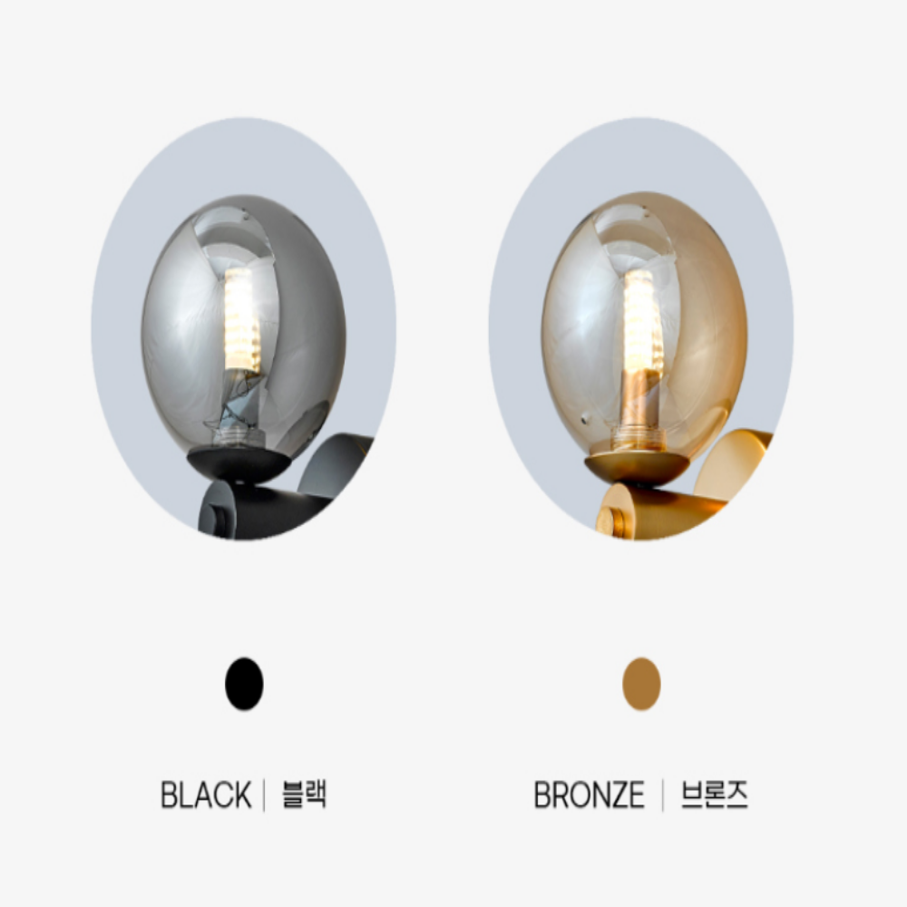 유리벽등 LED 실내 안방 원형 포인트 베란다 벽등 벽부등 브론즈 - 상세 이미지 4
