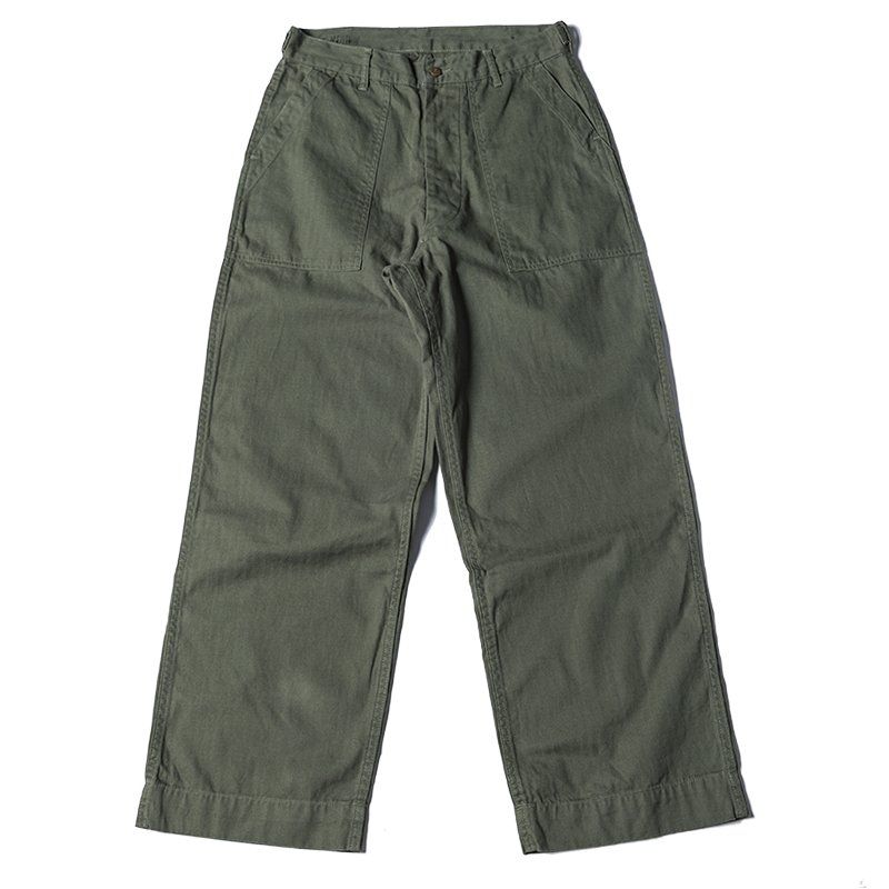 BRONSON OG-107 HBT 퍼티그 팬츠 남성 와이드핏 빈티지 워크웨어 카고 팬츠 올리브 그린 L - 메인 이미지