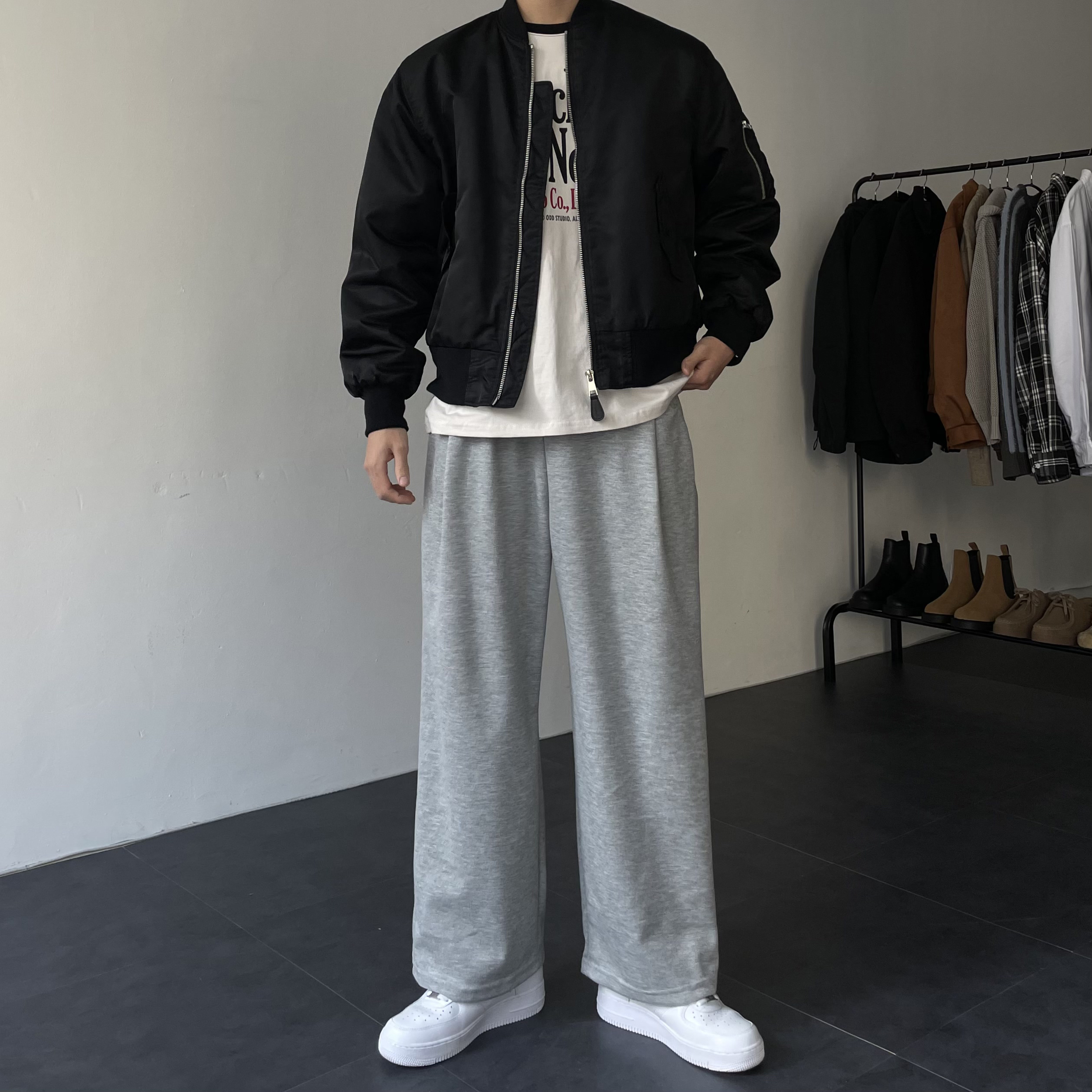 1+1 벌룬팬츠 스웻팬츠 통큰바지 남자와이드팬츠 - 상세 이미지 4