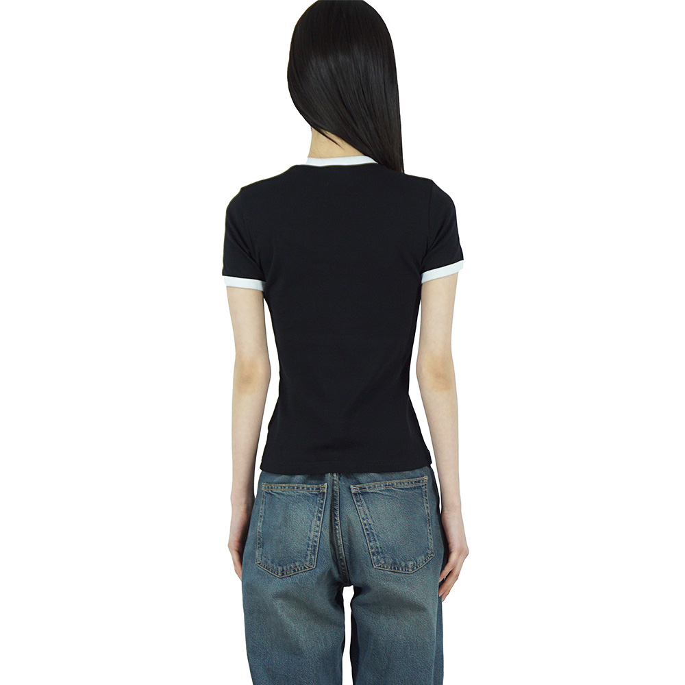 꾸레쥬 리에디션 범피 콘트라스트 여성 반팔 티셔츠 블랙/화이트 VESJTS017JS0070 0091 0098 - 상세 이미지 5