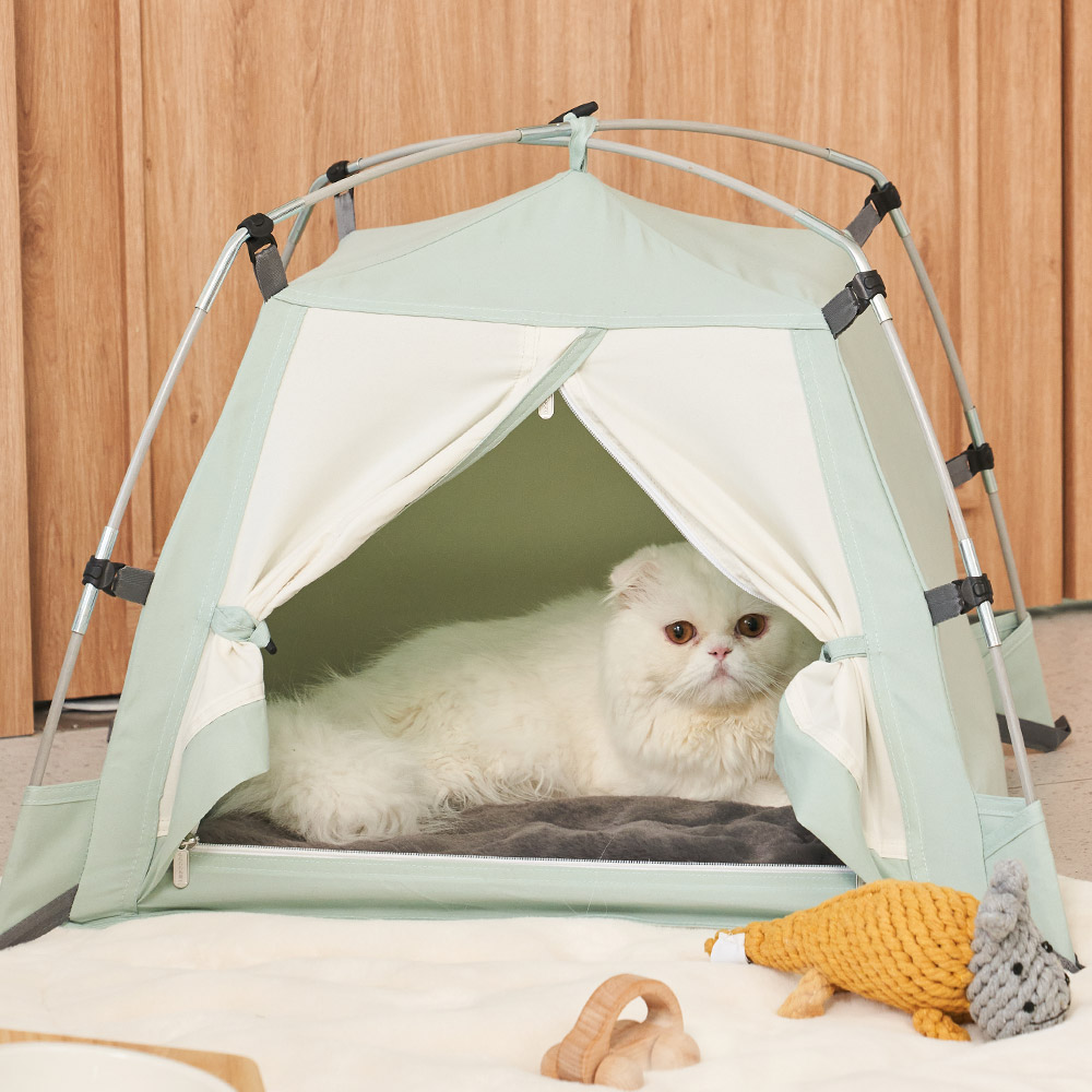 따수미펫 강아지집 애견 텐트 하우스 고양이 숨숨집 소형견 대형견 민트, S