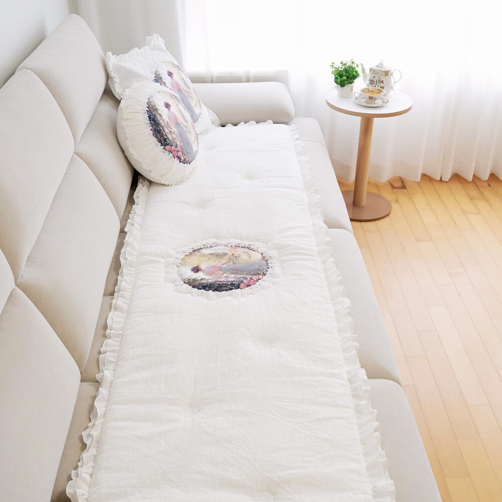 마벨로제 레이디 린넨 쇼파패드 3인 미끄럼방지 소파매트