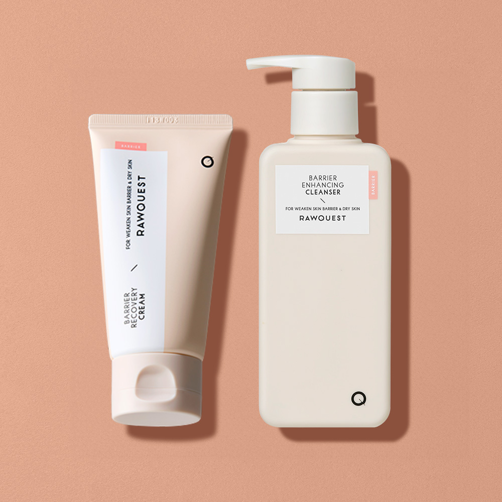 [로우퀘스트] 베리어 크림 클렌저 2종 세트 (리커버리크림 80ml+클렌저 190ml) - 상품 이미지