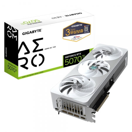 GIGABYTE 지포스 RTX 5070 Ti AERO OC D7 16GB 피씨디렉트 (엔비디아 컴퓨터 그래픽카드)