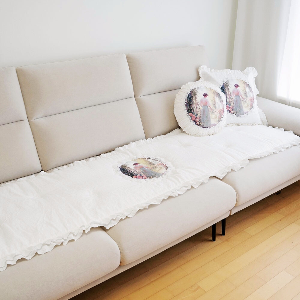 마벨로제 레이디 린넨 쇼파패드 3인 미끄럼방지 소파매트