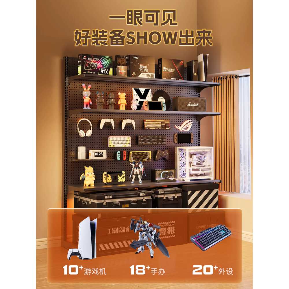 스탠딩 타공 보드판 자석부착 벽 꾸미기 책상 파티션 75cm 2단 - 상세 이미지 2