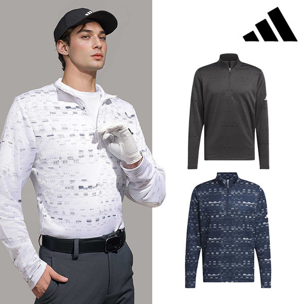 아디다스 가을 겨울 SO 코어 프린트 쿼터 집업 티셔츠 IX2009 IX2010 IX4323 남성 골프웨어