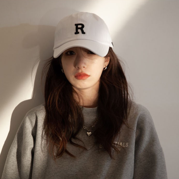예쁜 알파벳 R 자수 캡모자 야구 볼캡 스트릿 패션 여성 남성 연예인 - 상세 이미지 4